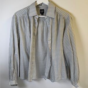 GAP Blue Checkered flowy Shirt